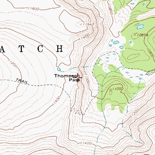 Topographic Map of Thompson Pass, UT