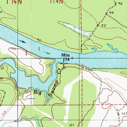 Topographic Map of Saffold Landing, AL