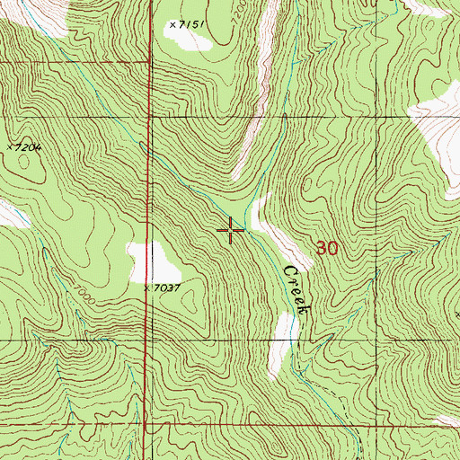 Topographic Map of Three Creeks, UT