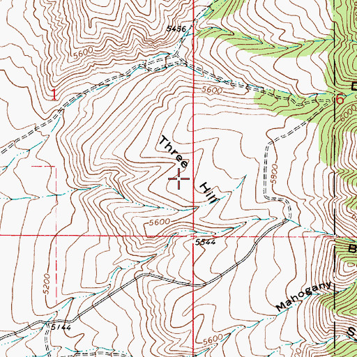 Topographic Map of Three Hill, UT
