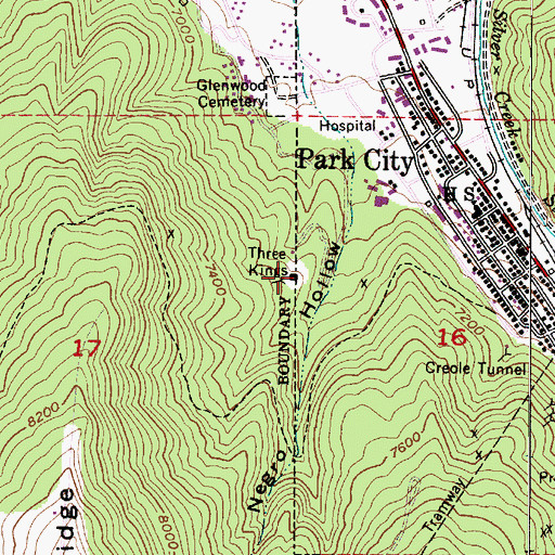 Topographic Map of Three Kings, UT