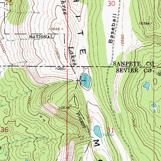 Topographic Map of Three Lakes, UT