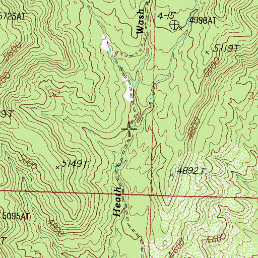 Topographic Map of Three Pine Creek, UT