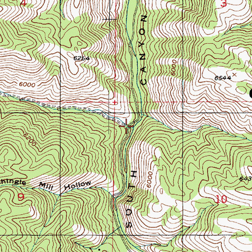 Topographic Map of Threemile Creek, UT