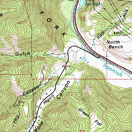 Topographic Map of Thurber Canyon, UT
