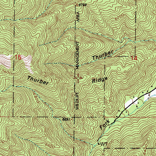Topographic Map of Thurber Ridge, UT
