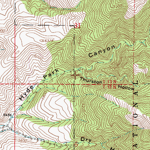 Topographic Map of Thurston Hollow, UT