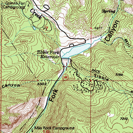 Topographic Map of Tibble Fork, UT