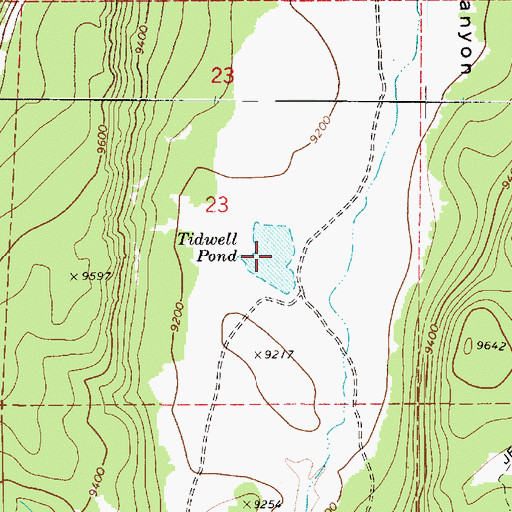 Topographic Map of Tidwell Pond, UT