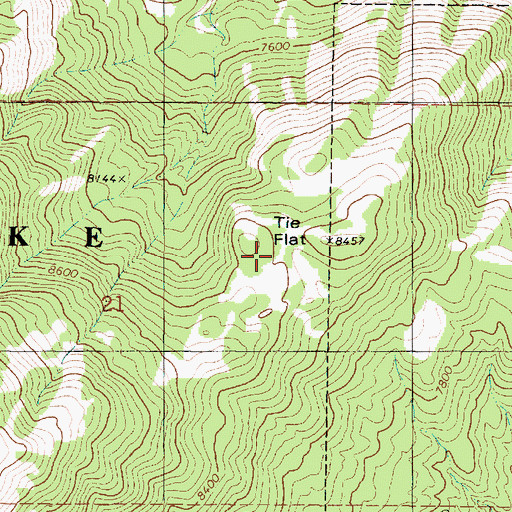 Topographic Map of Tie Flat, UT