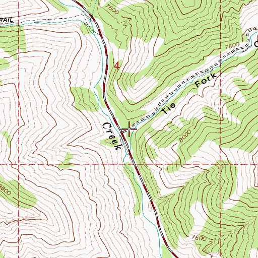 Topographic Map of Tie Fork Canyon, UT