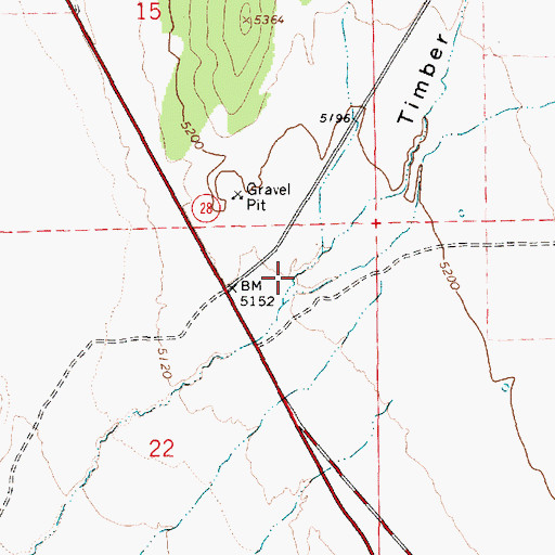 Topographic Map of Timber Canyon, UT