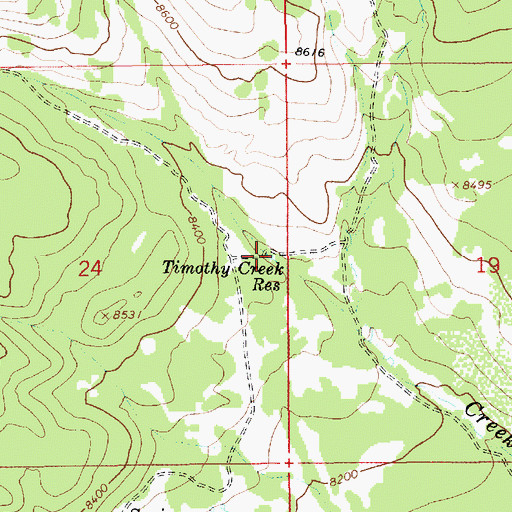 Topographic Map of Timothy Creek Reservoir, UT