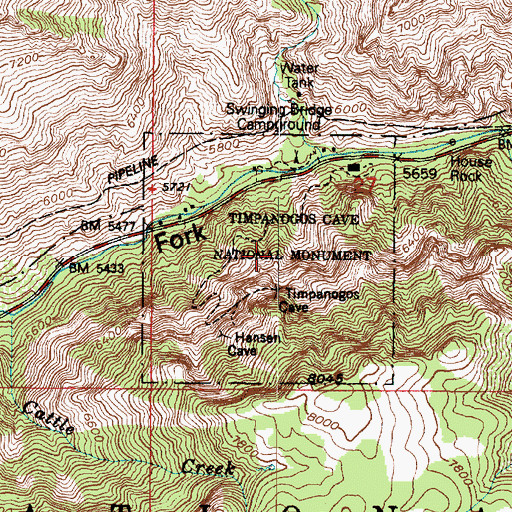 Topographic Map of Timpanogos Cave National Monument, UT