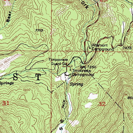Topographic Map of Timpooneke Guard Station, UT