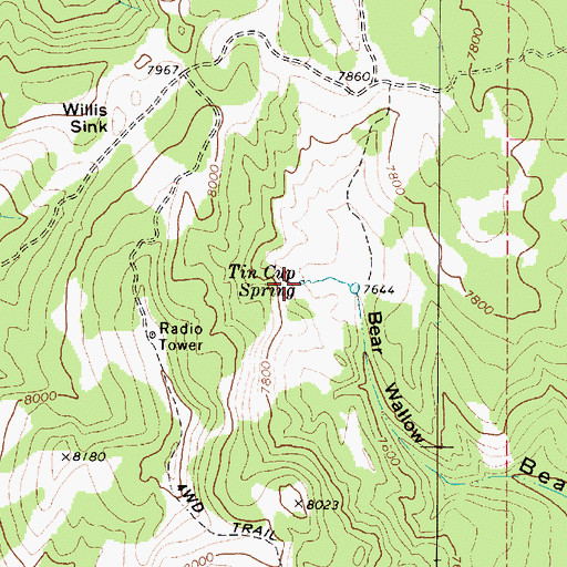 Topographic Map of Tin Cup Spring, UT