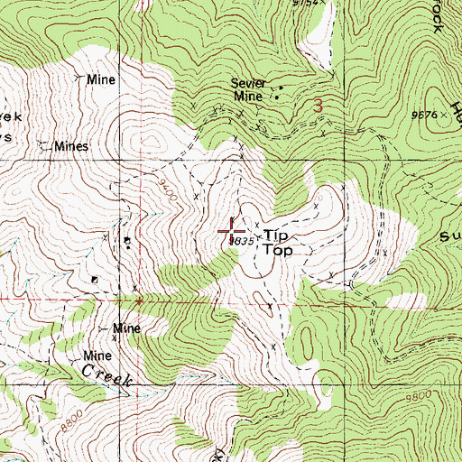 Topographic Map of Tip Top, UT