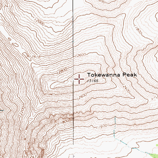 Topographic Map of Tokewanna Peak, UT