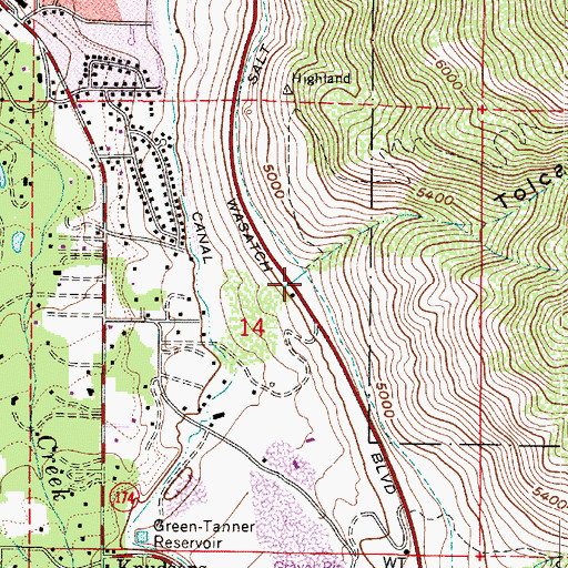 Topographic Map of Tolcats Canyon, UT