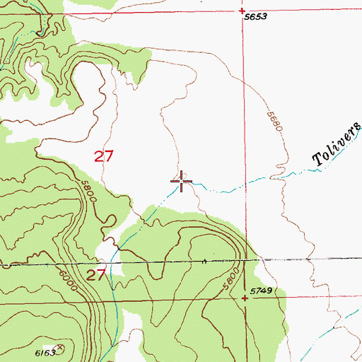 Topographic Map of Tolivers Canyon, UT