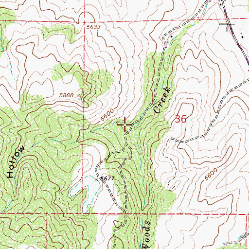 Topographic Map of Tom Adams Hollow, UT