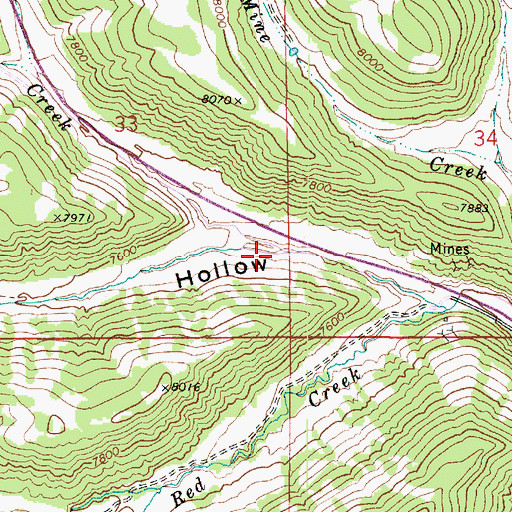 Topographic Map of Tommy Hollow, UT