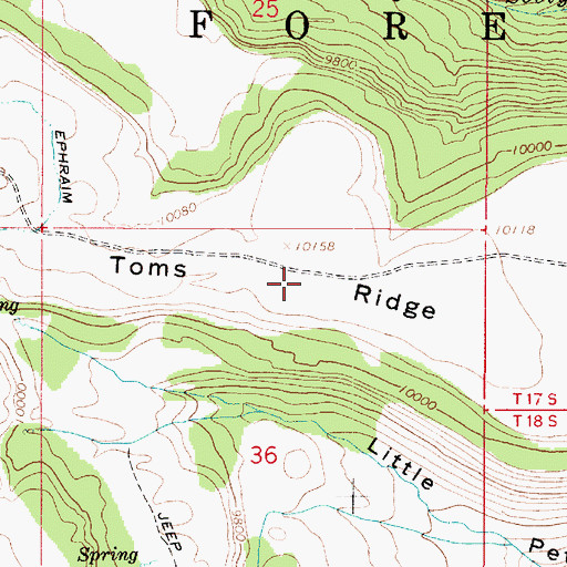 Topographic Map of Toms Ridge, UT