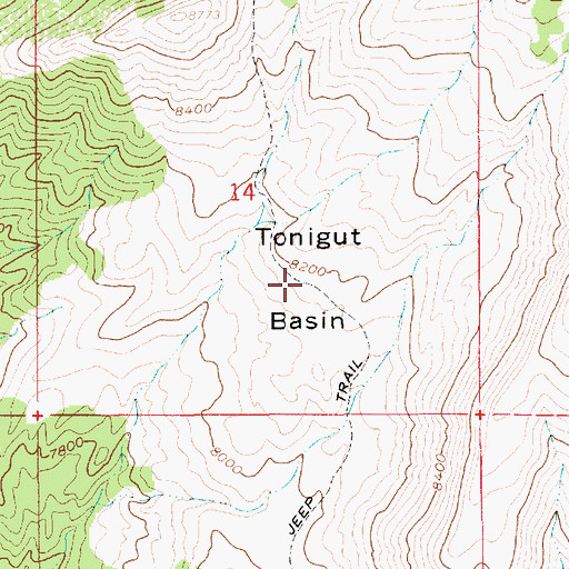 Topographic Map of Tonigut Basin, UT