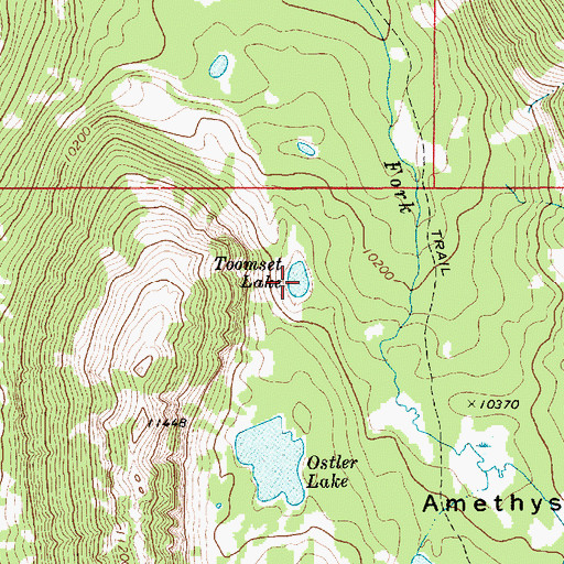 Topographic Map of Toomset Lake, UT
