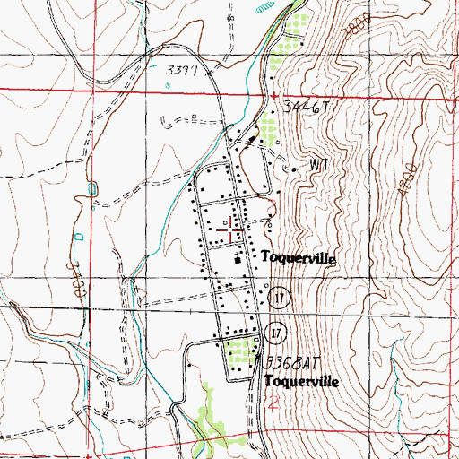 Topographic Map of Toquerville, UT
