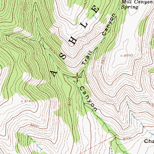Topographic Map of Trail Canyon, UT