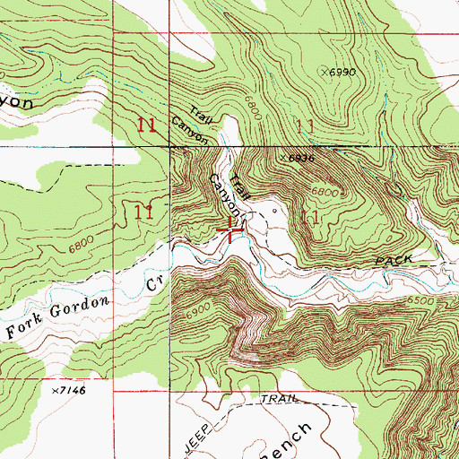 Topographic Map of Trail Canyon, UT