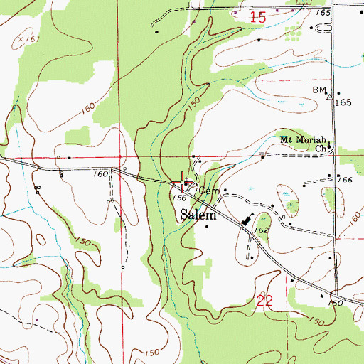 Topographic Map of Salem Primitive Baptist Church, AL