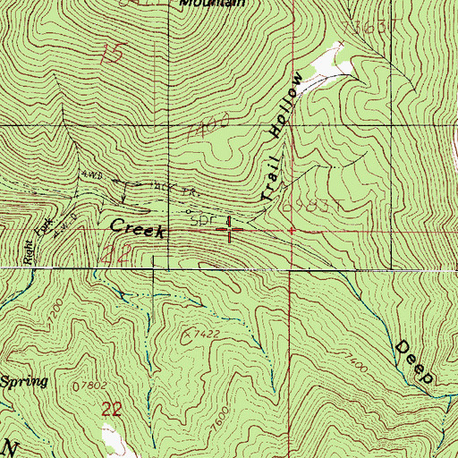 Topographic Map of Trail Hollow, UT