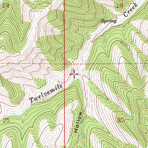 Topographic Map of Trail Hollow, UT