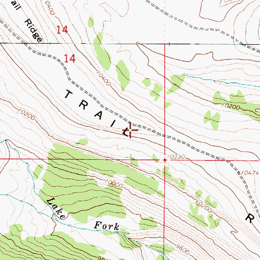 Topographic Map of Trail Ridge, UT