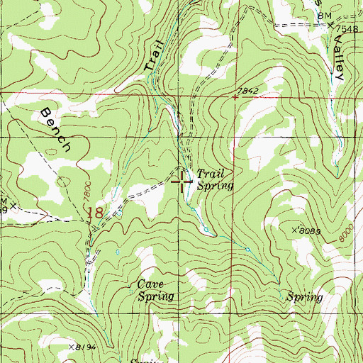 Topographic Map of Trail Spring, UT