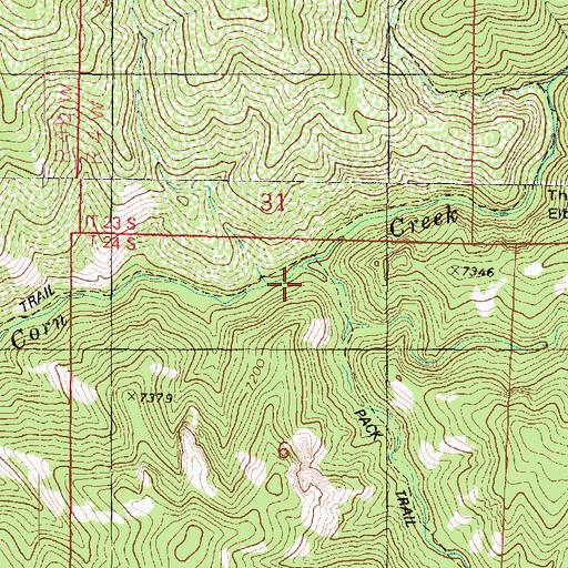 Topographic Map of Trail Spring Canyon, UT