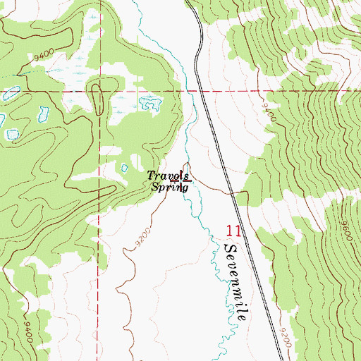 Topographic Map of Travois Spring, UT