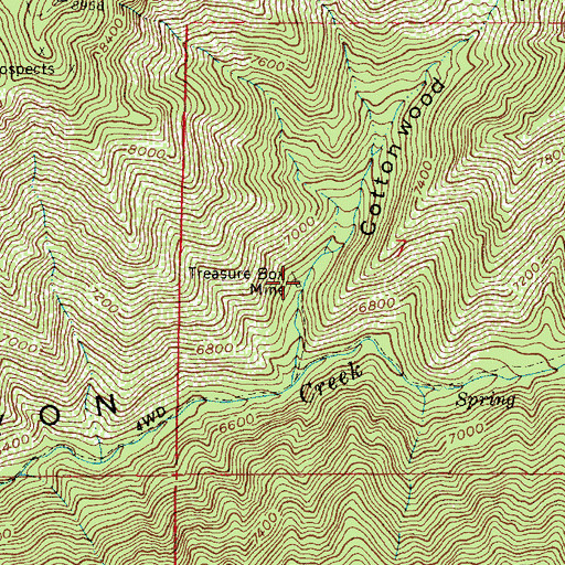 Topographic Map of Treasure Box Mine, UT
