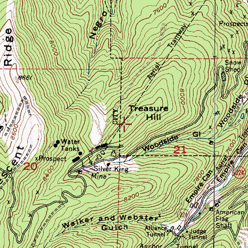 Topographic Map of Treasure Hill, UT