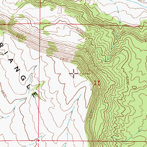 Topographic Map of Triangle Mountain, UT