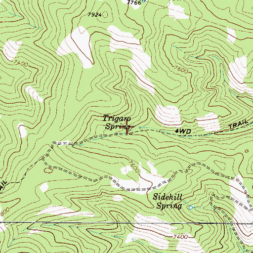 Topographic Map of Trigaro Spring, UT