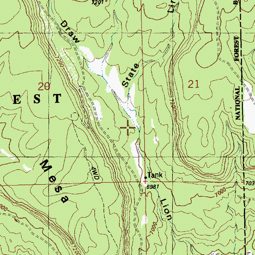 Topographic Map of Trinity Canyon, UT