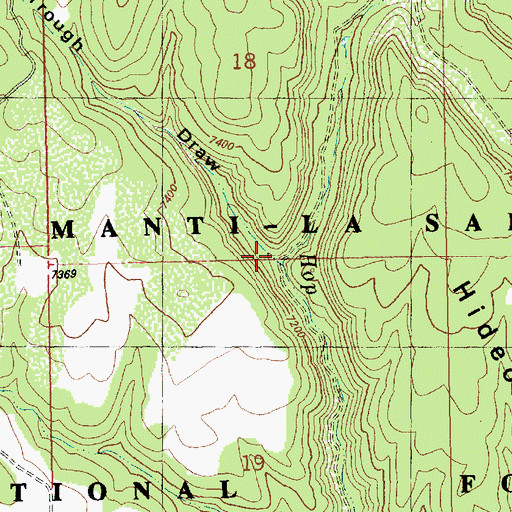Topographic Map of Trough Draw, UT