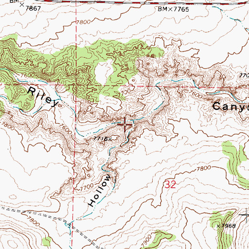 Topographic Map of Trough Hollow, UT
