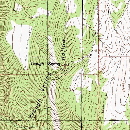 Topographic Map of Trough Spring, UT