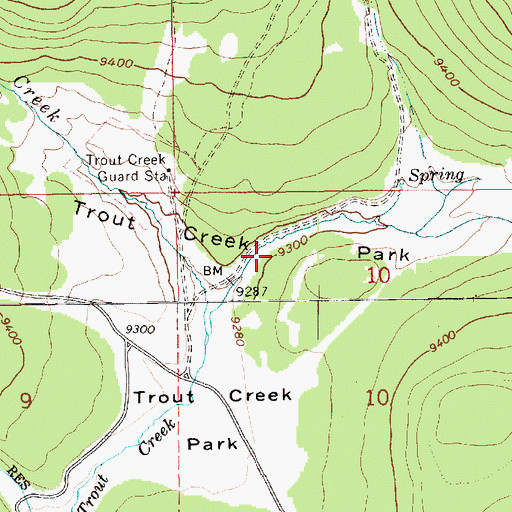 Topographic Map of Trout Creek Park, UT