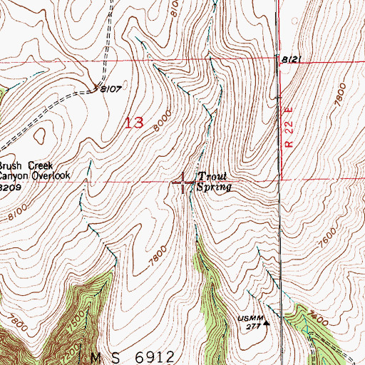 Topographic Map of Trout Spring, UT