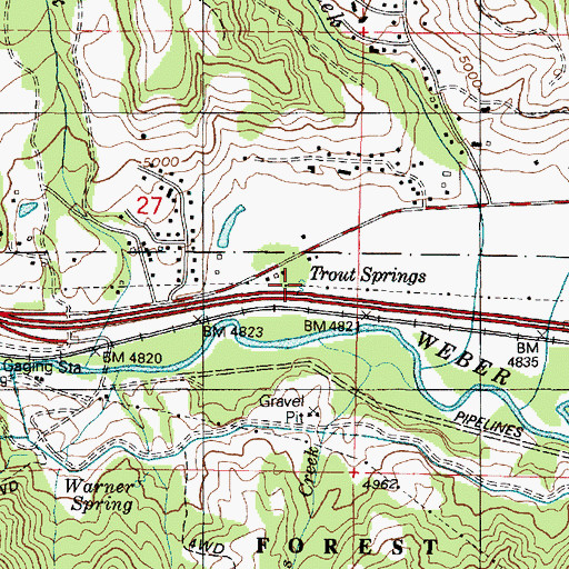 Topographic Map of Trout Springs, UT